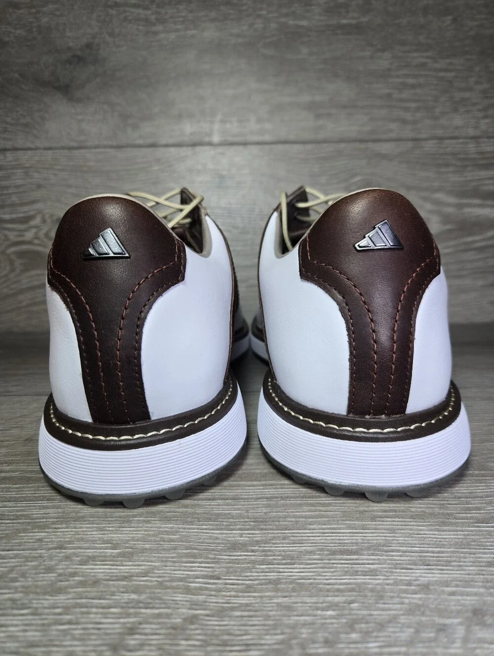 Adidas MC Z-Traxion Spikless Golf Shoes White / Brown Men's Size 12 Brand New